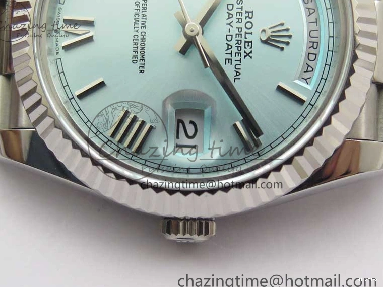 MiroTime 0421 WaterResistant Day Date 40 SS Bp Maker 1:1 Best Edition Tiffany Blue Roman Dial on SS Bracelet A 2549